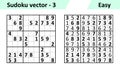 Sudoku game with answers. Simple vector design set