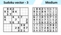 Sudoku game with answers. Simple vector design set Royalty Free Stock Photo