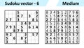 Sudoku game with answers. Simple vector design set Royalty Free Stock Photo