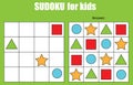 Sudoku game for children. Kids activity sheet