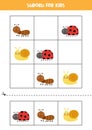 Sudoku game for kids with cute cartoon insects.