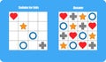 Sudoku game with pictures colorful geometric shapes for children, easy level, education game for kids, preschool