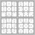 Brain trainer. Vector sudoku set Royalty Free Stock Photo