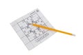 Sudoku game and yellow Royalty Free Stock Photo