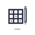 sudoku icon on white background. Simple element illustration from free time concept