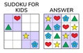 Sudoku. Kids and adult mathematical mosaic. Magic square. Logic