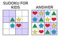 Sudoku. Kids and adult mathematical mosaic. Magic square. Logic