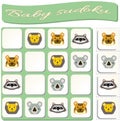 Sudoku for kids with colorful animals images