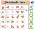 Sudoku for kids with colorful geometric figures. Game for preschool kids