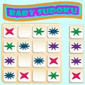 Sudoku for kids with colorful geometric figures. Game for preschool kids