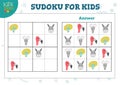 Sudoku for kids educational game vector illustration