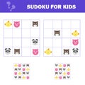 Sudoku for kids. Game for preschool kids, training logic