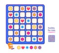 Sudoku for kids. Page for brain teaser book. Logic puzzle game for children and adults. Play online. Memory training for seniors.