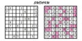 Sudoku is a number puzzle. Vector logic game with answers Royalty Free Stock Photo