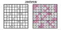 Sudoku is a number puzzle. Vector logic game with answers