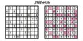 Sudoku is a number puzzle. Vector logic game with answers