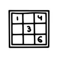 sudoku puzzle line vector doodle simple icon