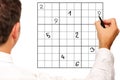 Sudoku solving Royalty Free Stock Photo