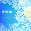 Sudsy Soap Water Realistic Background Royalty Free Stock Photo