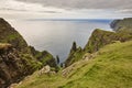 Suduroy island dramatic coastline and cliffs in Faroe archipelago Royalty Free Stock Photo
