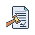 Color illustration icon for Sue, file a claim and prosecute
