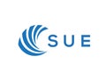 SUE letter logo design on white background. SUE creative circle letter logo concept