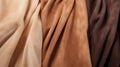 Suede Texture Silk Fabrics In Soft Gradients - Brown, Beige, Black