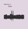 Suez, Egypt city silhouette Royalty Free Stock Photo