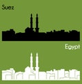 Suez, Egypt city silhouette Royalty Free Stock Photo