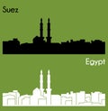 Suez, Egypt city silhouette