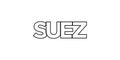 Suez in the Egypt emblem. The design features a geometric style, vector illustration with bold typography in a modern font. The Royalty Free Stock Photo