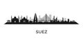 Suez Skyline with Egypt City Silhouette Royalty Free Stock Photo