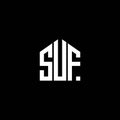 SUF letter logo design on BLACK background. SUF creative initials letter logo concept. SUF letter design