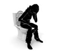 Suffer from constipation. A woman with diarrhea. 3D illustration