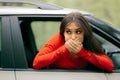 Car Sick Woman Having Motion Sickness Symptoms Royalty Free Stock Photo