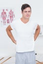 Suffering patient touching his back Royalty Free Stock Photo