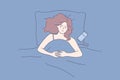 Suffering from sleep disorder and insomnia concept