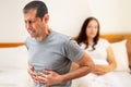 suffering from stomach cramps Royalty Free Stock Photo