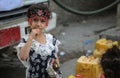The suffering of Yemen`s children in fetching water because of the war Royalty Free Stock Photo