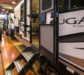 Suffern, NY - USA - Feb 18, 2023 Landscape view of the 48th Northeast RV Show. Display of recreational vehicles, campers, trailers