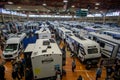 Suffern, NY - USA - Feb 18, 2023 Landscape view of the 48th Northeast RV Show. Display of recreational vehicles, campers, trailers