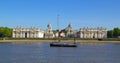 Suffolk barge sails past Naval Academy in Greenwich, England