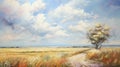 Suffolk Coast Views: Lively Coastal Landscape Painting With Winding Path