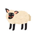 Suffolk Sheep animal cartoon character vector illustration Royalty Free Stock Photo