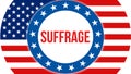 Suffrage election on a USA background, 3D rendering. United States of America flag waving in the wind. Voting, Freedom Democracy,