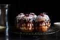 sufganiot hanukkah doughnut on a bakery rack