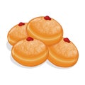 Hanukkah Sufganiyot illustration on white background Royalty Free Stock Photo