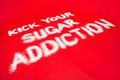 Sugar addiction concept on red background Royalty Free Stock Photo