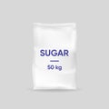 Sugar bag template. 50 kg thick paper packaging for sweet sand delicious Royalty Free Stock Photo