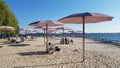 Sugar beach in Downtown Toronto in summer